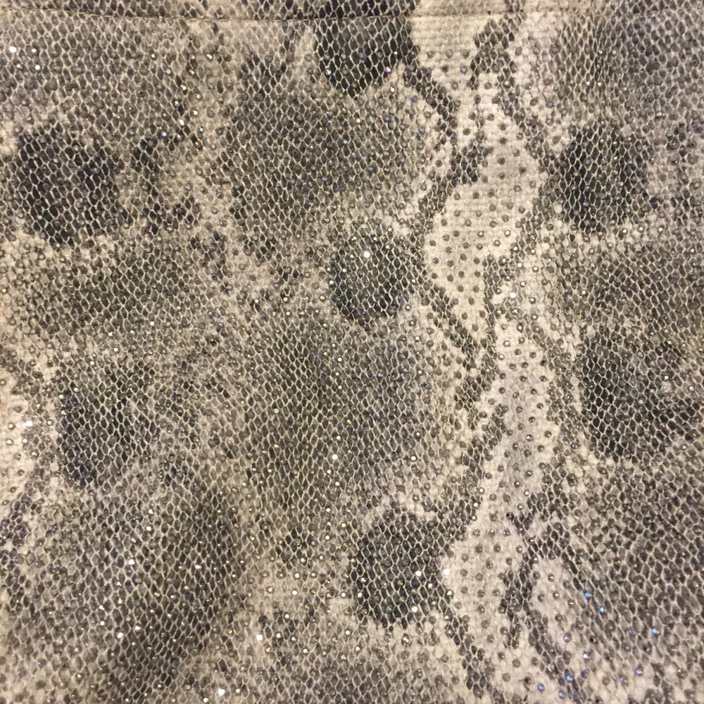 Snake Python Print 2 Handle Taupe Gray Black Embe… - image 6